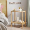 Bamworld Side Table Nature Rattan Night Stand Glass End Table
