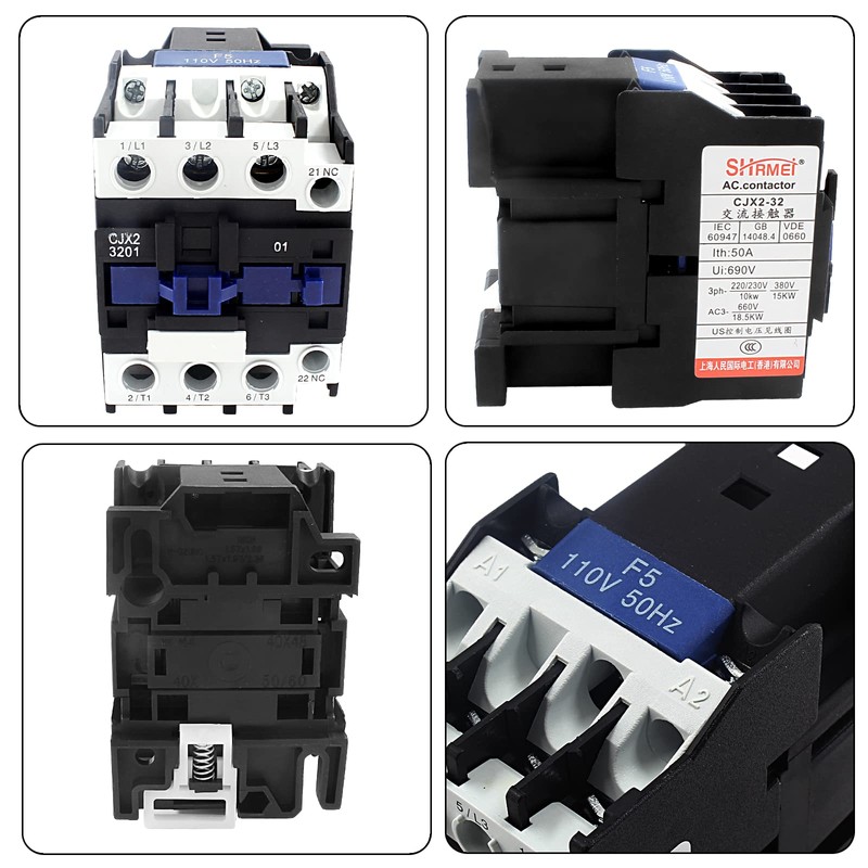 Aracombie AC Contactor CJX2-3201 110V Coil, Rail Motor Controler Rail