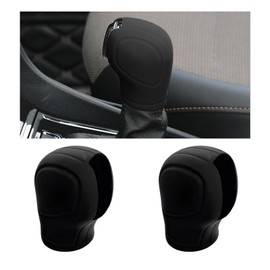 Wevdn 2 PCS Car Gear Shift Knob Cover, Silicone Comfortable Anti-Slip Car Knob Gear Stick Protector, Car Decorations Effectively Protects Stick Shift Knob, Car Interior Accessories (Black, Style 1)