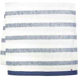 Hayashi BI207001 Bath Towel, Approx. 23.6 x 47.2 inches (60 x 120 cm), Imabari Towel, Famille Border, Blue, Made in Japan