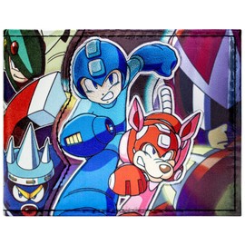 Mega Man Collection The End of Dr. Wily? Wallet / Purse Bi-Fold ID & Card Holder - Blue, blue, Casual