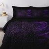 Nesker Comforter Set King Size, Purple Rose 7 Pcs Bedding
