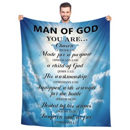 Shuwekk Christian Gifts for Men, Religious Gifts for Men, Inspirational Gifts, Bible Verse Gifts, Catholic Gifts for Men, Birthday Spiritual Gift for Christian Men, Bible Biblical Gifts,50"x40"