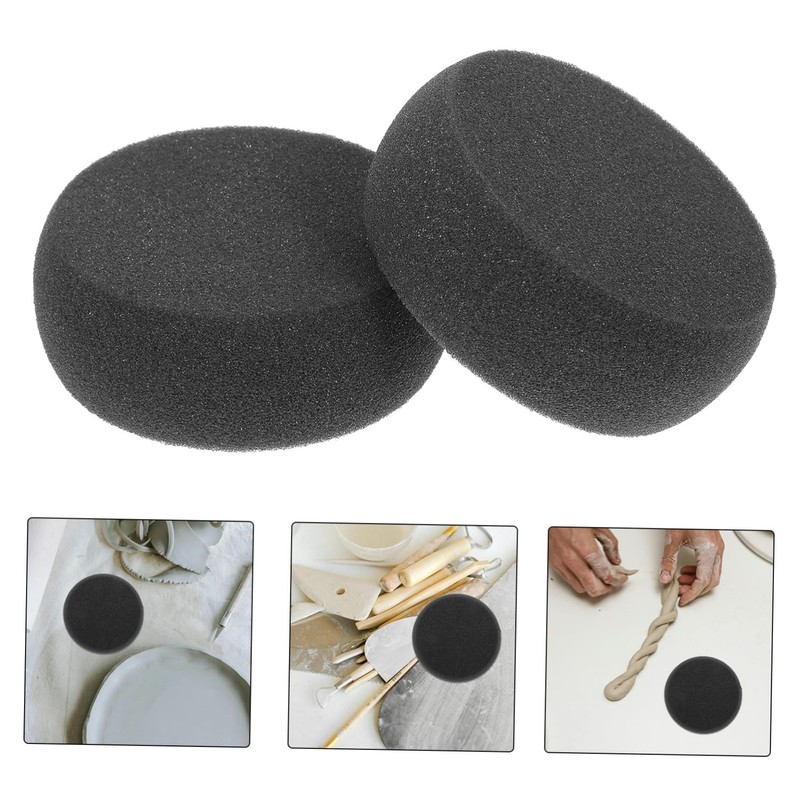 TEHAUX 2pcs Pottery Sponges for Artists Soft Clay Sponges for