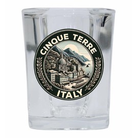 R and R Imports Cinque Terre Italy Souvenir 2 Ounce Shot Glass Square 2-Pack