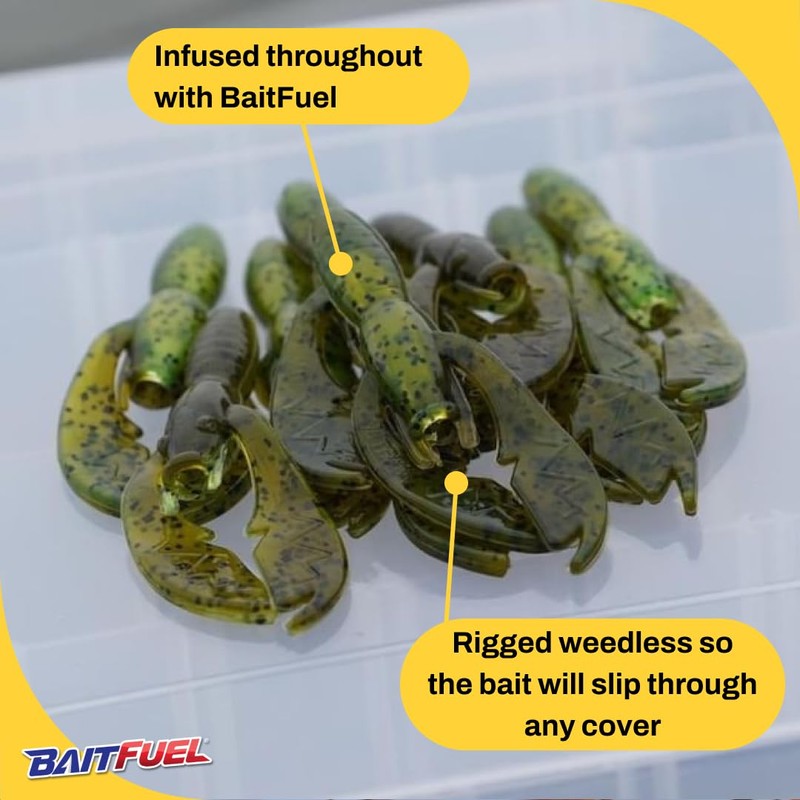BAITFUEL PACA Craw Creature Bait Infused with Supercharged X55 Formula