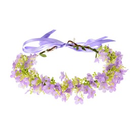 Delicate Dew Women Flower Headband Hydrangea Floral Crown Wreath Maternity Photo Prop(Purple)
