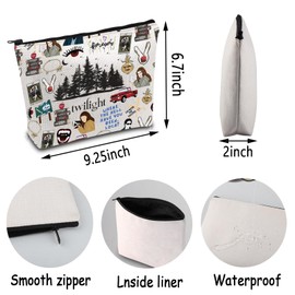 ENSIANTH Movie Inspired Cosmetic Bag Edward's Girl Gift City of Forks Gift Forks Washington Gift Vampire Lover Makeup Bag (CA Twil Vampire MU)