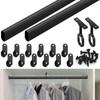 Tandefio 2 Sets Black Oval Closet Rod Kit 92 Inch