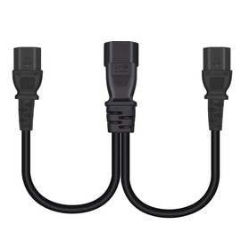 JORINDO 0.32M/1FT IEC320 C14 to 2 X C13 UPS Server Y Splitter Adapter Extension Power Cable Cord,C14 Male to Dual C13 Female Power Adapter Conversion line