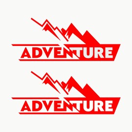 AUTODOMY Adventure Motorcycle Suitcase Off Road Sport Trail 4x4 Sticker Pack of 2 | Sticker Motorcycle or Car | 4x4 Sticker Off Road Red
