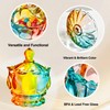 QIANCHANG Colorful Crystal Glass Candy Dish, Cute Apothecary Cookies Jar,