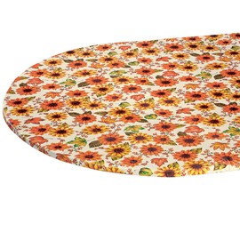 Sunflower Harvest Elasticized Table Cover By Chef's Pride, 42" x 68" Oval/Oblong