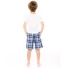 TINFL Plaid Check Kids Boys Shorts Pants NNBSP-SB010-Blue XL