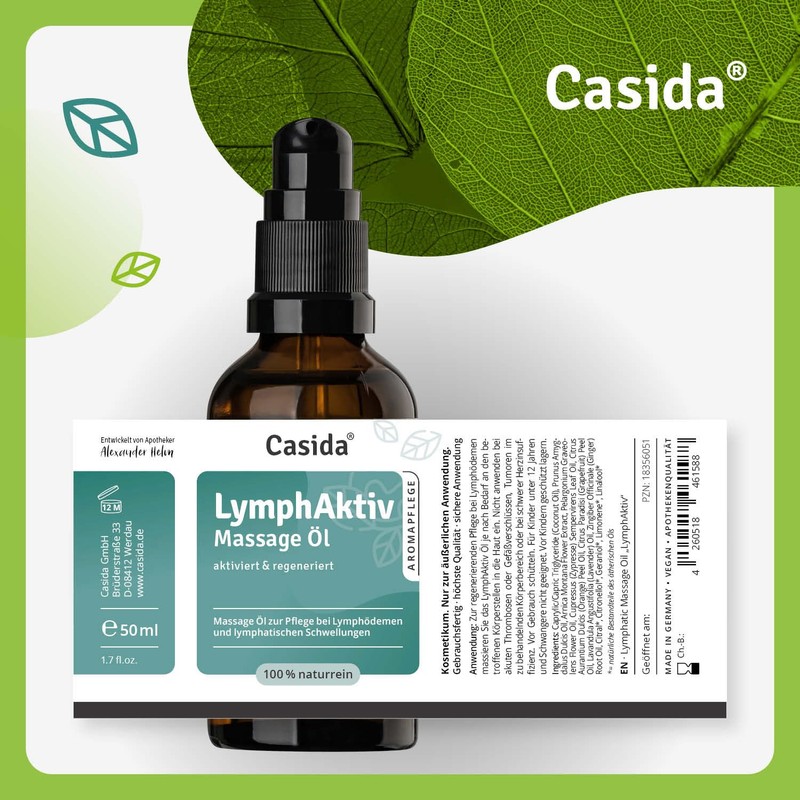 Casida LymphAktiv Massage Oil - Stimulating Massage Oil Made from