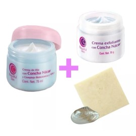 Arabela Crema Facial Concha Nacar + Exfoliante + Jabón Aclarante