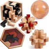 5PCS Wooden Puzzles for Adults & Kids – Cube &