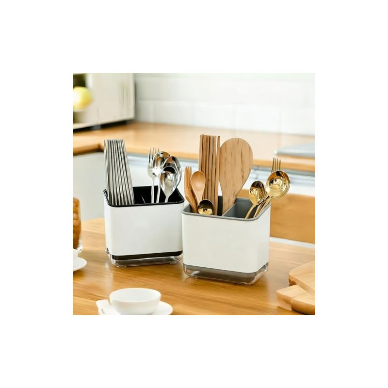Cutlery Holder Cutlery Organiser Kitchen Utensil Holder (Grey) | 3