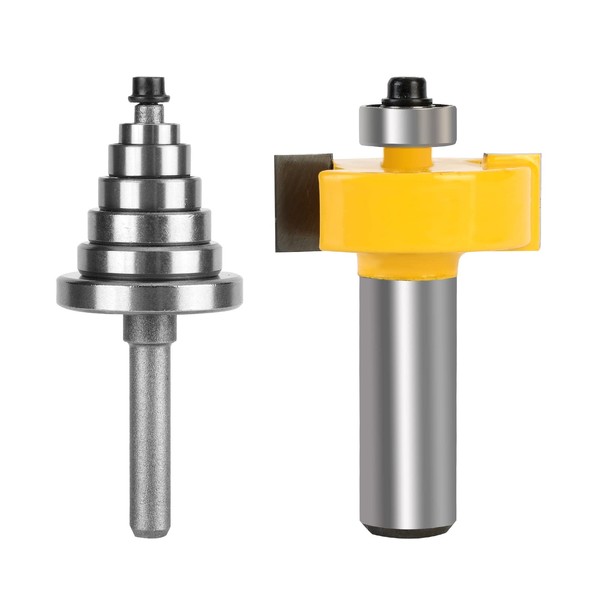 Yueqing Zhongji Rabbet Router Bit 1/2 Inch with 6 Bearings,Interchangeable