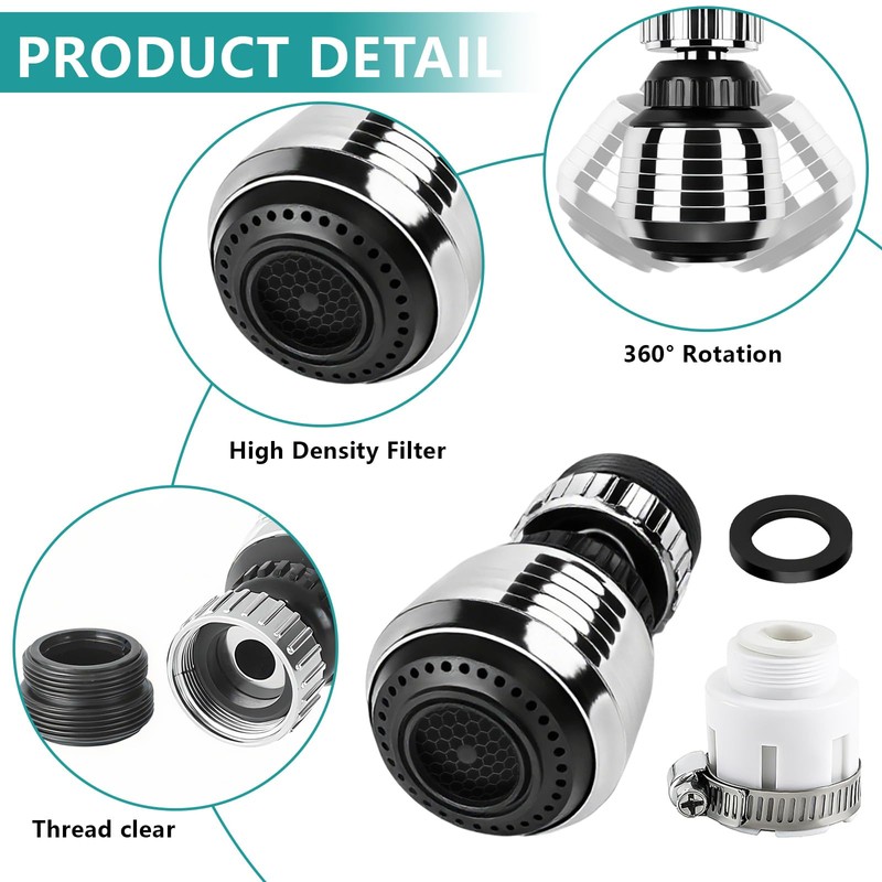 YOUNGSAY Set of 4 Aerator Tap Kitchen, 2 Modes Water