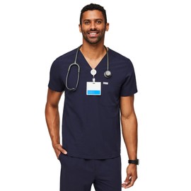 FIGS Chisec Three-Pocket Scrub Top for Men – Navy Blue, XL