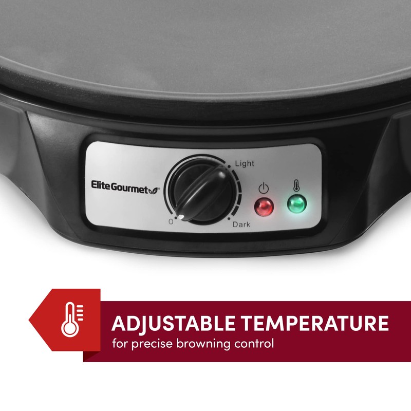 Elite Gourmet ECP-126 Electric Crepe Maker, Pancake, Hot Cakes and