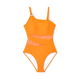 PATPAT Family Matching Swimsuits: Men's Bathing Suit Quick-Dry Swim Trunks with Elastic Waistband - Daddy and Me Matching Beach Board Shorts for Summer Vacations, Orange, Men, Large