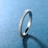 MDFUN 14K White Gold Plated Cubic Zirconia Eternity Ring for