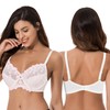 Curve Muse Women's Lightly Padded Underwired Embroidery Lace Bra Pack