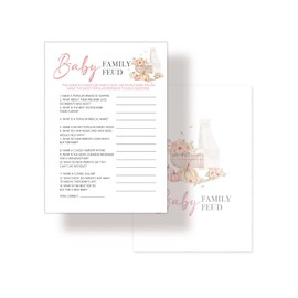 Nuhany Fall Baby Shower Games, 5"×7" Little Pumpkin Baby Family Feud Cards for Guests, Thanksgiving Gender Neutral Party Supplies for Decorations Favors-25 Pcs - A03