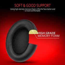 Krone Kalpasmos Professional Replacement Earpads for Sony WH-1000XM3, Compatitable with Sony WH-1000XM3 Noise Cancelling Headphone Luxury Soft Leather Memory Foam Black