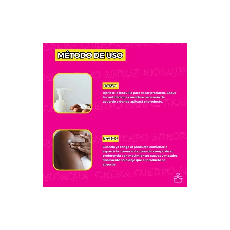 Crema Loción Corporal Extracto Arroz Bioaqua Hidrata 250ml