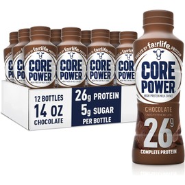 Core Power Protein Shake, Chocolate, 26g Bottle, 14oz, 12 Pack