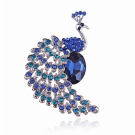 Kaichen Peacock Rhinestone Brooch, Jewelry Gift for Women, Girls, Ladies, Exquisite Packaging