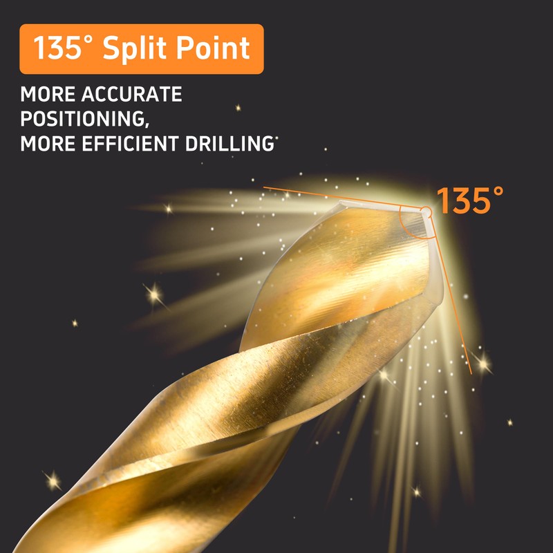 Cobalt Left Hand Drill Bit Set, 13Pcs High-Speed Steel Drills