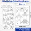 4 Sheets Stick and Stitch Embroidery Paper Patterns, Butterflies Stabilizer