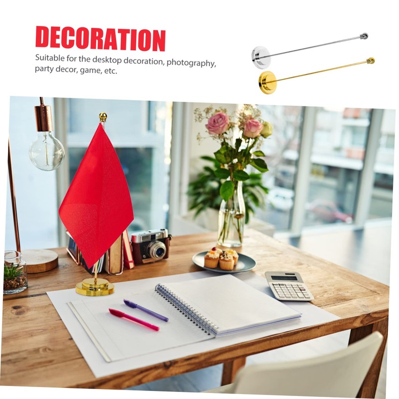 Outanaya 2pcs Flag Holder Stand for Desktop Flags Stable Base