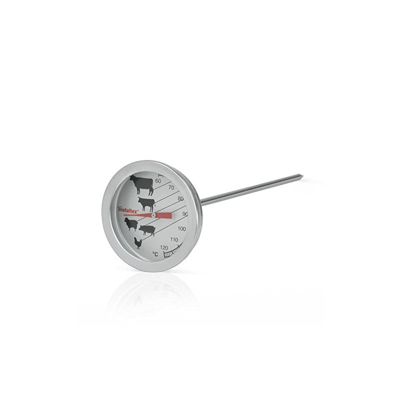 Metaltex Meat Thermometer, Stainless Steel Silver, 5.3 x 9.5 x