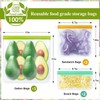 8 Pack Silicone Bags Reusable Storage Silicone Ziplock Bags-3 Reusable