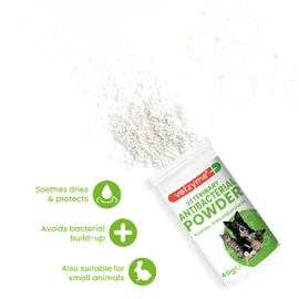 Vetzyme Veterinary Antibacterial Powder for Dogs, Cats and Small Pets - Gently Soothes, Dries and Protects the Skin From Harmful Bacteria (40g)