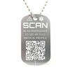 Medical Necklace Tag with QR Code, Engraved Medical Alert Tag,