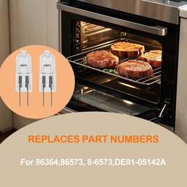 Oven Light Bulb 10W 12V for Dacor 86364 Halogen Light Bulbs with G4 Bi-Pin Base for Range, Wall & Electric Oven 2 Pcs - for 86573, 8-6573, DE81-05142A