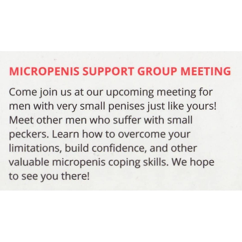 Crazy Novelty Guy (25-Pack) Bulk Prank Postcards - Micropenis Support