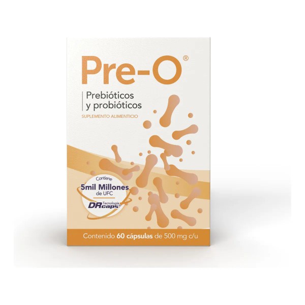Pre-o Probióticos Y Prebióticos 60 Cápsulas Suplemento Sabor Sin Sabor