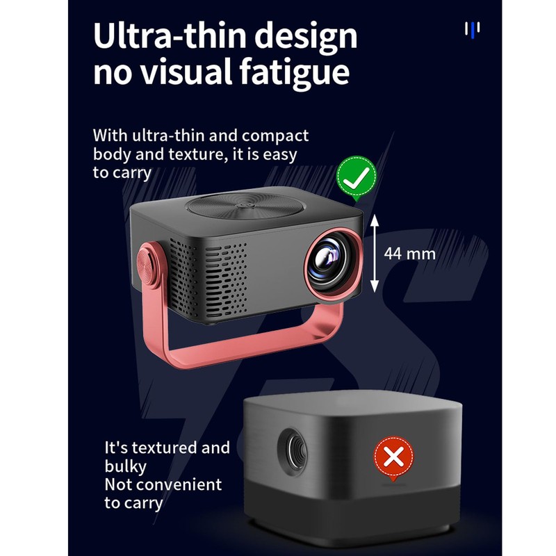 Dpofirs Mini Projector with WiFi, Keystone Correction Outdoor LED Movie