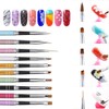 ANCLLO 10pcs Nail Art Brush Set Painting Brush Liner Brush
