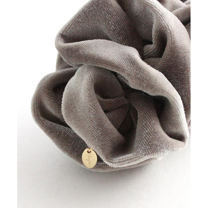 VINGTAINE H-736-gg Velvet Ruffle Banana Clip Simple Office Hair Accessory