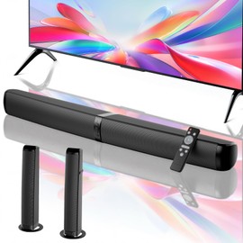 MZEIBO Sound Bar, 90W Soundbar for Smart TV, Bluetooth/ARC/Optical/AUX Connect, Detachable Design with Deep Bass for TV/PC/Gaming/Projector - 2-in-1 Home Theater Audio