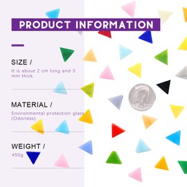 Swpeet 1 Pound Mosaic Tiles Mixed Color Mosaic Glass Pieces with Organizing Container, Genuine Mosaic Tiles Glass Pieces Mosaic Perfect for Home Decoration Crafts Supply(Panchromatic, Triangle)