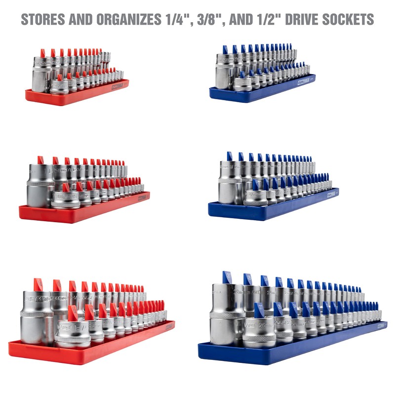 OEMTOOLS 22237 6 Piece SAE and Metric Socket Tray Set,